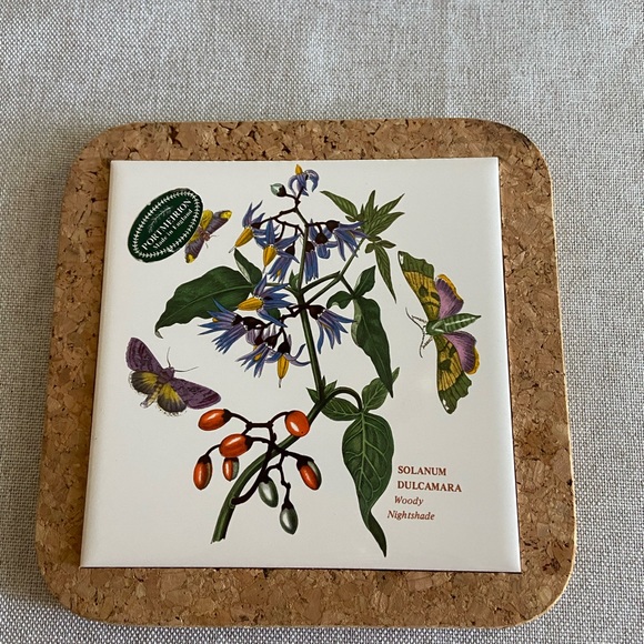 English Tile or Trivet made by H&R Johnson. Woody Nightshade - Picture 1 of 3